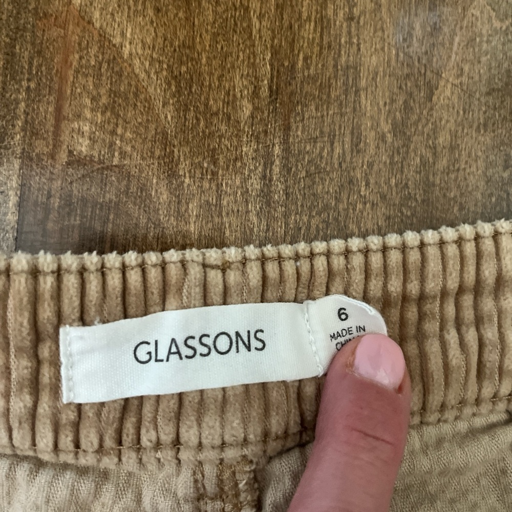 Glassons Women's Beige Corduroy Wide Leg Pants - Picture 3 of 6